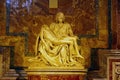 Photo of the original sculpture `Pieta` by Michelangelo Buonarroti